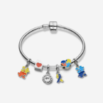 Pulseira em aço com 6 pingentes.